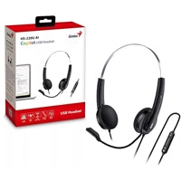 Genius HS-220U-C Copilot AI Ultra Lightweight Headset with Mic, USB-C Connection, Plug and Play, Adjustable Headband and microphone with In-line Volume Control, Black Genius HS-220U-C Copilot AI Ultra Lightweight Headset with Mic, USB-C Connection, Plug and Play, Adjustable Headband and microphone with In-line Volume Control, Black